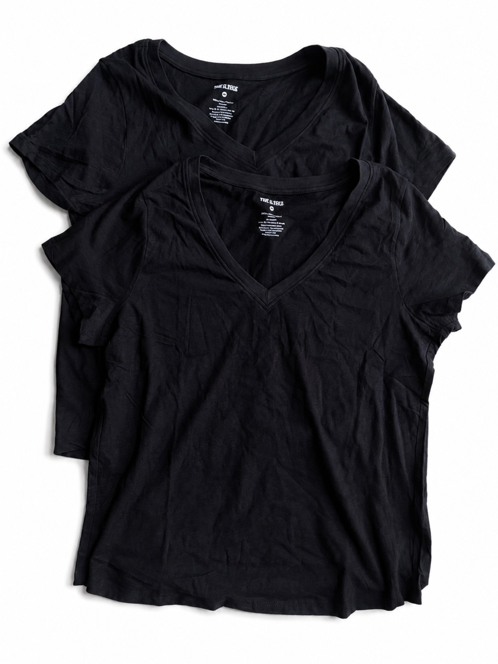 (2-Bundle) True Classic Everyday V-Neck Tee - Black